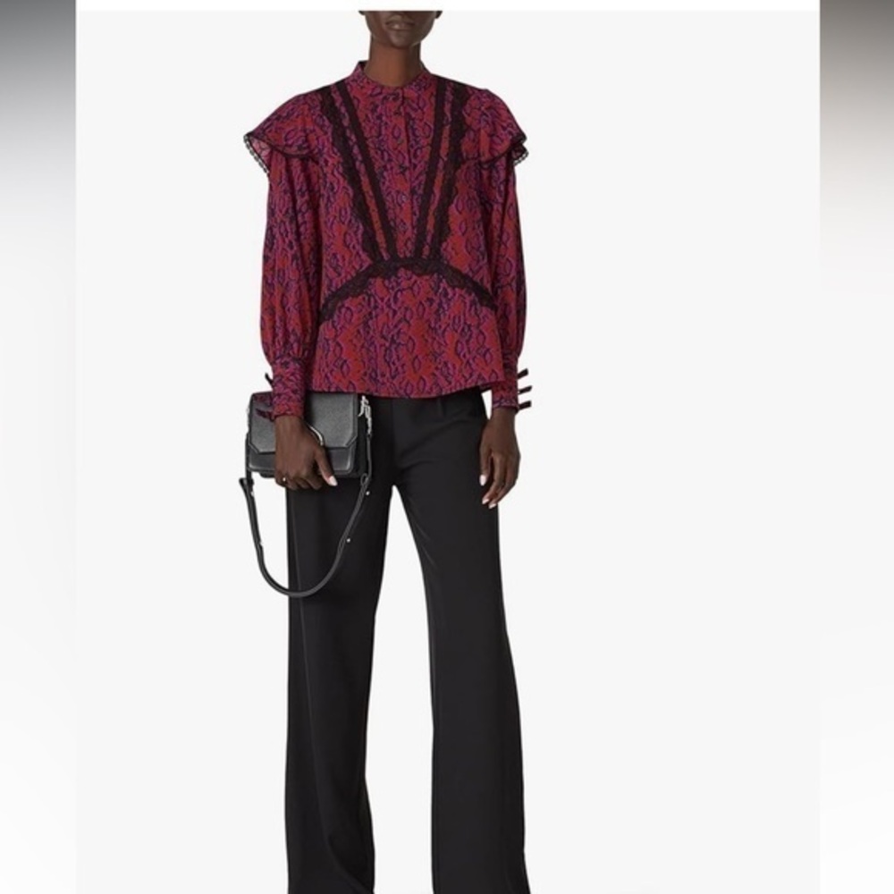 Koche Lace Trim Python Top woman’s size 36 or US size 4
